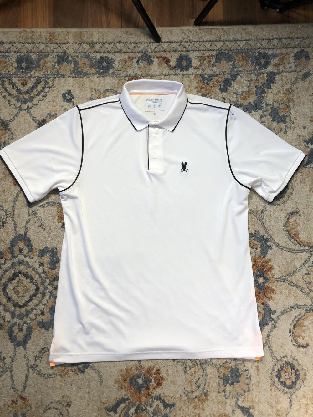 Psycho Bunny Sport Polo Shirt Mens 3XL White Golf Performance Short Sleeve